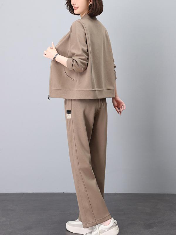 セットアップ レディース 婦人服 春秋 ジャージ 上下セット 2点セット 部屋着 リラックスウェア 長袖 長ズボン スポーツウェア ジョギング ウォーキング 普段使い ゆったり M L XL XXL XXXL カーキ色 深灰色