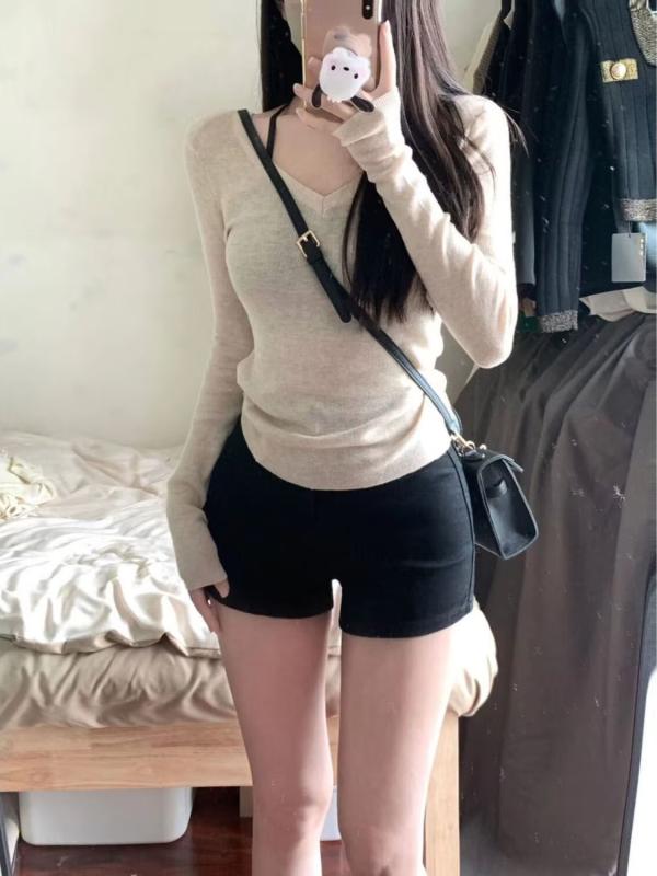 デニム レディース ホットパンツ ショートパンツ 黒 高 Rise ストレッチ Aライン 美脚 スタイル 70%ポリエステル 80%ポリエステル