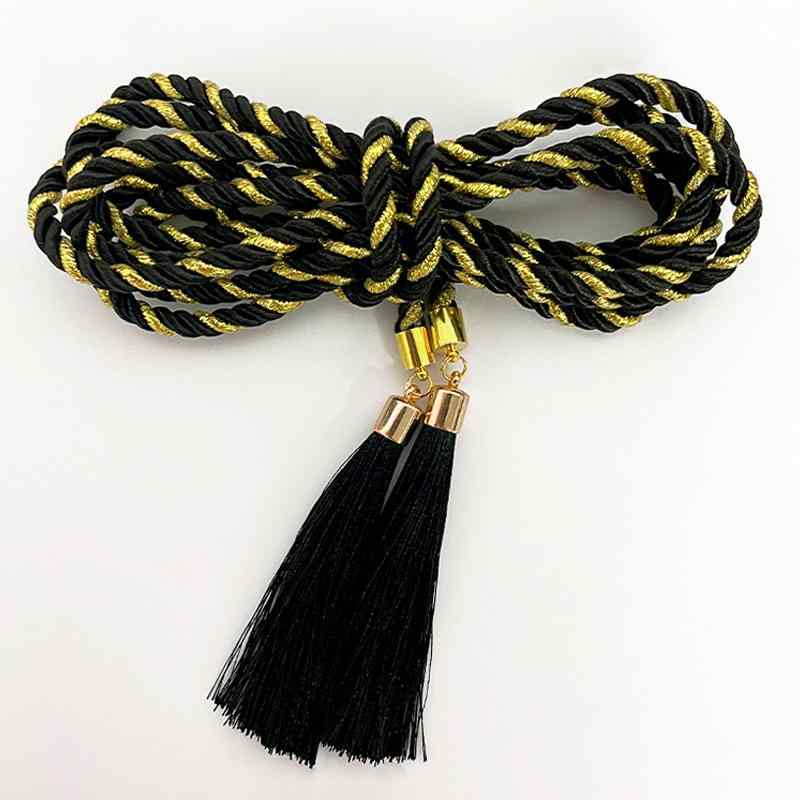 着物 レディース 浴衣 帯 締め 飾り紐 腰紐 房 飾り 和風 黒色 黄色