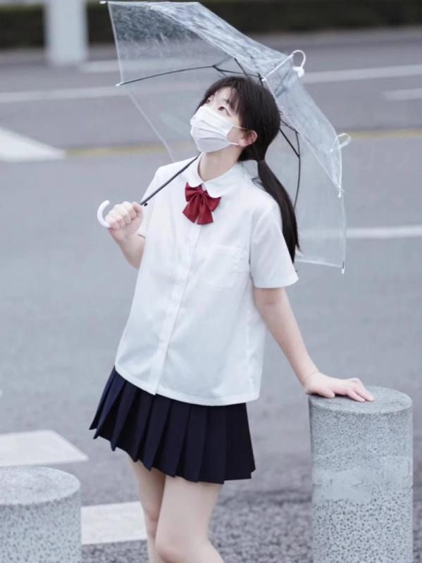 シャツ レディース JK制服 半袖 白シャツ 丸襟 ブラウス スクール 制服 ポリエステル 皺加工 学院風 ト..