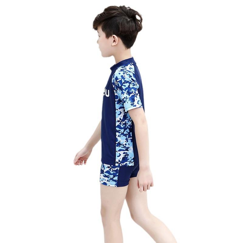 水着 キッズ 男女兼用 子供用 セパレート UVカット ラッシュガード スイムウェア 男の子 女の子 ジュニア 中学生 高校生 伸縮性 海水浴 プール 紺色 ピンク系2