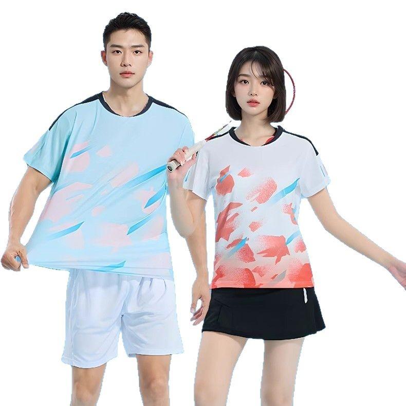 ユニフォーム メンズ レディース 速乾 スポーツウェア 上下セット 卓球 バドミントン テニス ウェア ポ..