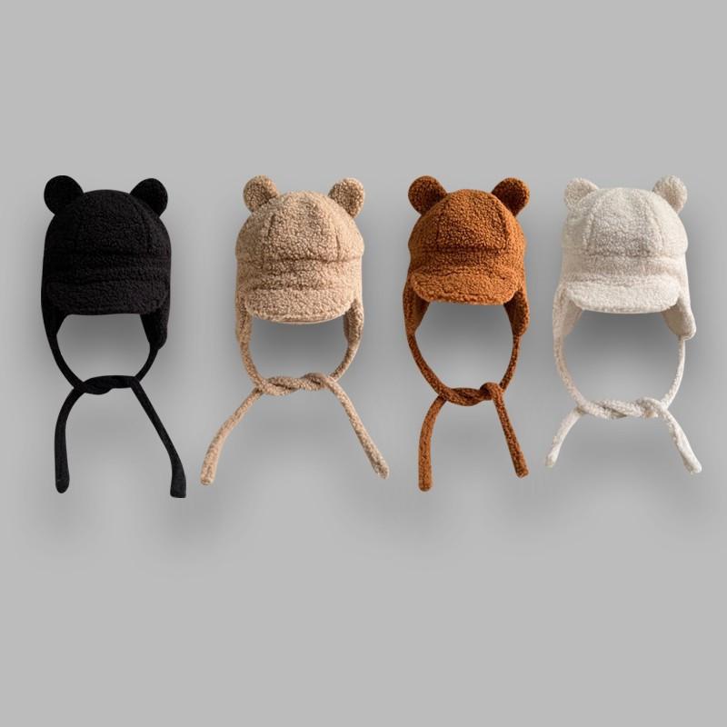 帽子 レディース 秋冬 羊羔 ウール 耳あて付き 雷鋒帽 防寒 保温 スキー スノボ かわいい ブラック ア..