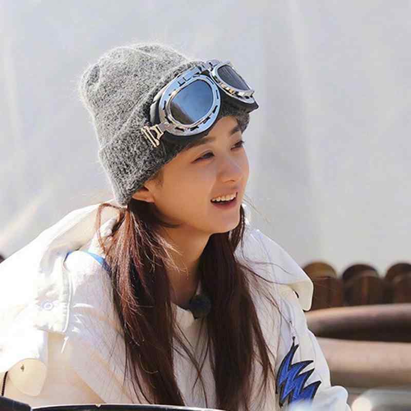 帽子 レディース 秋冬 ニット帽 パイロット キャップ 眼鏡付き 防寒 厚手 ウサギ毛 あったか ケーブル..