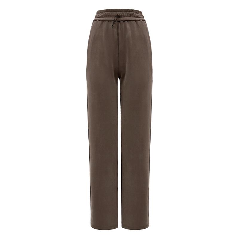 パンツ レディース 運動パンツ アウトドア ランニング トレーニング ヨガ ウェア ズボン 高腰 伸縮性 吸湿速乾 ゆったり ストレート モダール ポリエステル スパンデックス チョコレートブラウン ホワイト ブラック カーキ S M L XL