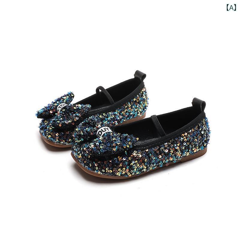 子供靴 女の子 フォーマルシューズ キッズ 蝶結び 柔らかい靴底 子供靴 中 বড় キッズ プリンセスシュ..