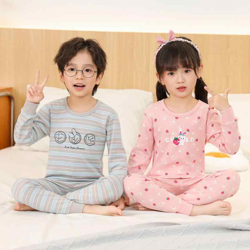 子供用インナーウェア 上下セット パジャマ キッズ 全綿100％ 吸湿速乾 保温 男女兼用 カートゥーン ア..