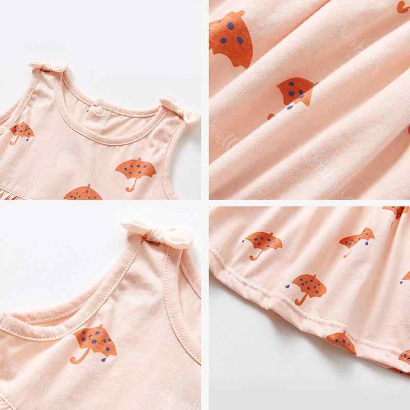 ワンピース ベビー服 女の子 夏 薄手 コットン かわいい 蝶結び ノースリーブ Aライン 70 80 90 100cm ..