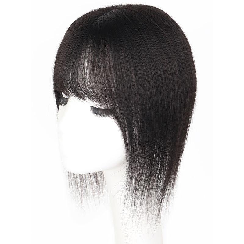 ウィッグ 女性用 ヘアピース 部分ウィッグ 人毛100% 増毛 白髪隠し トップカバー つむじ付き 前髪付き 20cm 30cm ストレート 自然色 深棕色