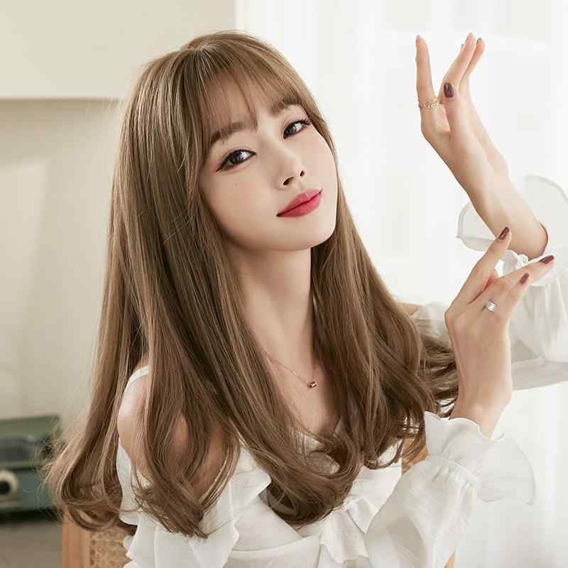 ウィッグ レディース 女性用 長巻き髪 前髪 ぱっつん ミディアム 全頭かつら イメチェン 梨花ヘア ゆるふわ 高温耐熱 普段使い おしゃれ かわいい 小顔効果 ファッション カール