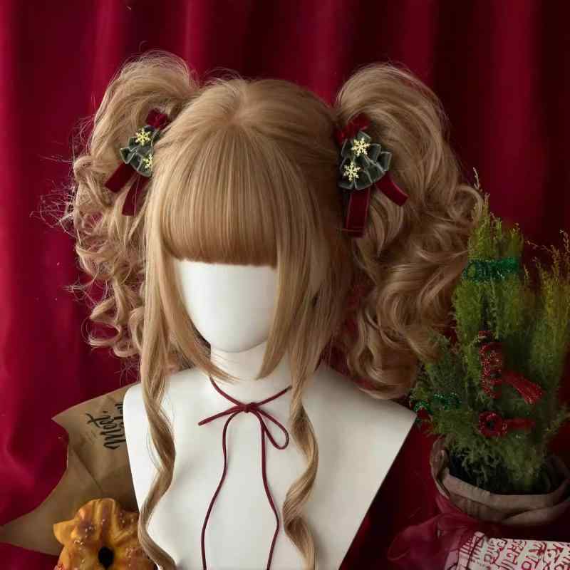 ウィッグ レディース ロリータ 白金色 フルウィッグ コスプレ 双馬尾 姫カット 自然 かわいい 耐熱 ア..