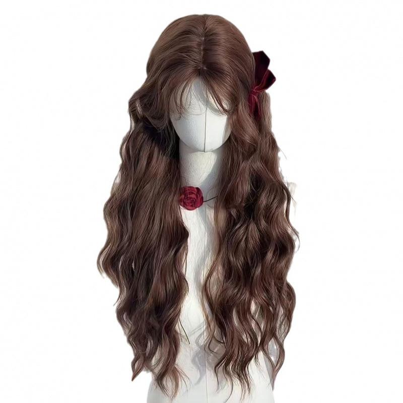 ウィッグ レディース 女性用 ロング巻き髪 栗色 焦糖暖棕色 自然 セミロング フルウィッグ 耐熱 高温丝 小顔効果 イメチェン コスプレ