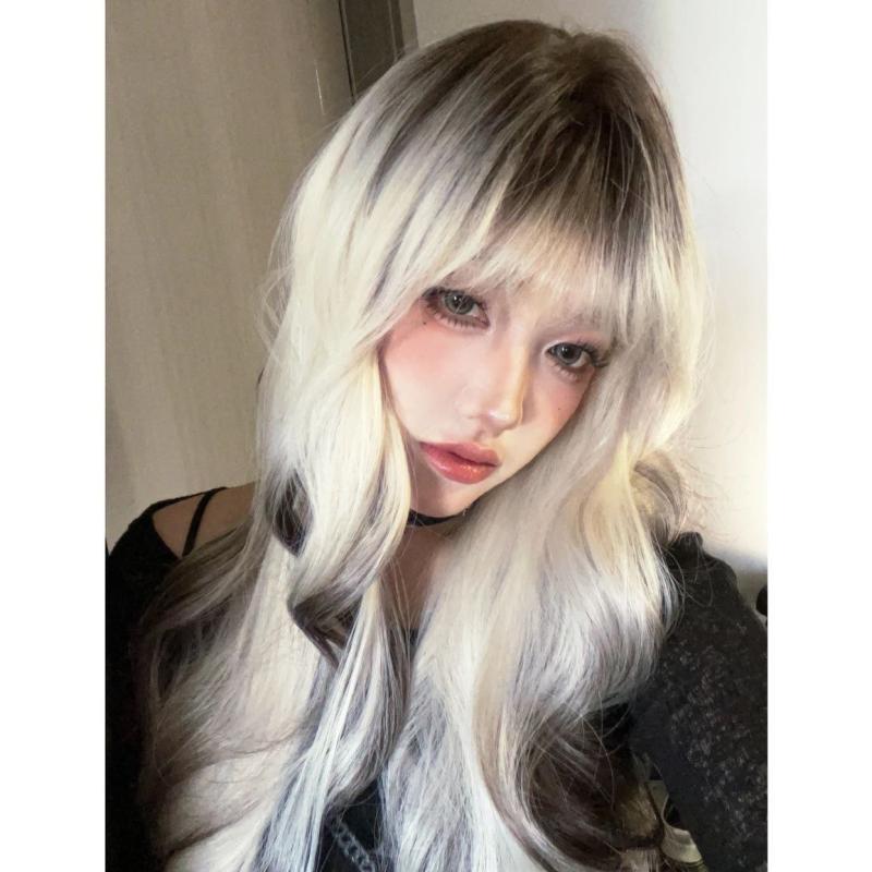 ウィッグ レディース ロング 金髪 グラデーション 大波 巻き髪 自然 フルウィッグ コスプレ ハロウィン イベント パーティー