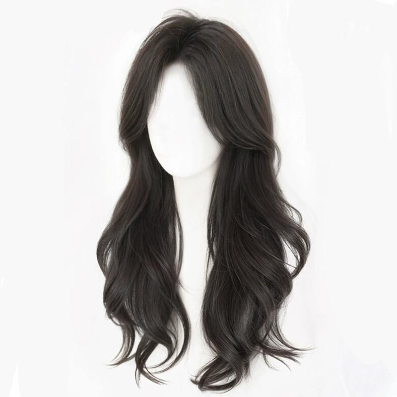 ウィッグ レディース ロング カール 巻き髪 大波 ゆるふわ 黒髪 茶髪 コスプレ ファッション 普段使い 韓国風 小顔