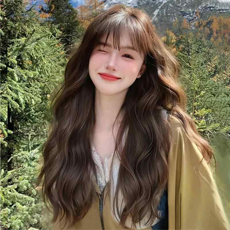 ウィッグ レディース 長巻き髪 冷棕色 初恋 卵巻き フルウィッグ 耐熱 ファッション カツラ イメチェン..