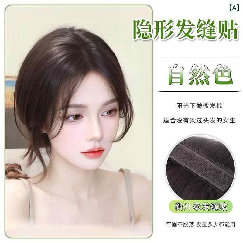 ヘアピース レディース 前髪ウィッグ 女性用 人毛100% 部分ウィッグ トップカバー 自然色 モカブラウン 手植え 通気性 部分つけ毛