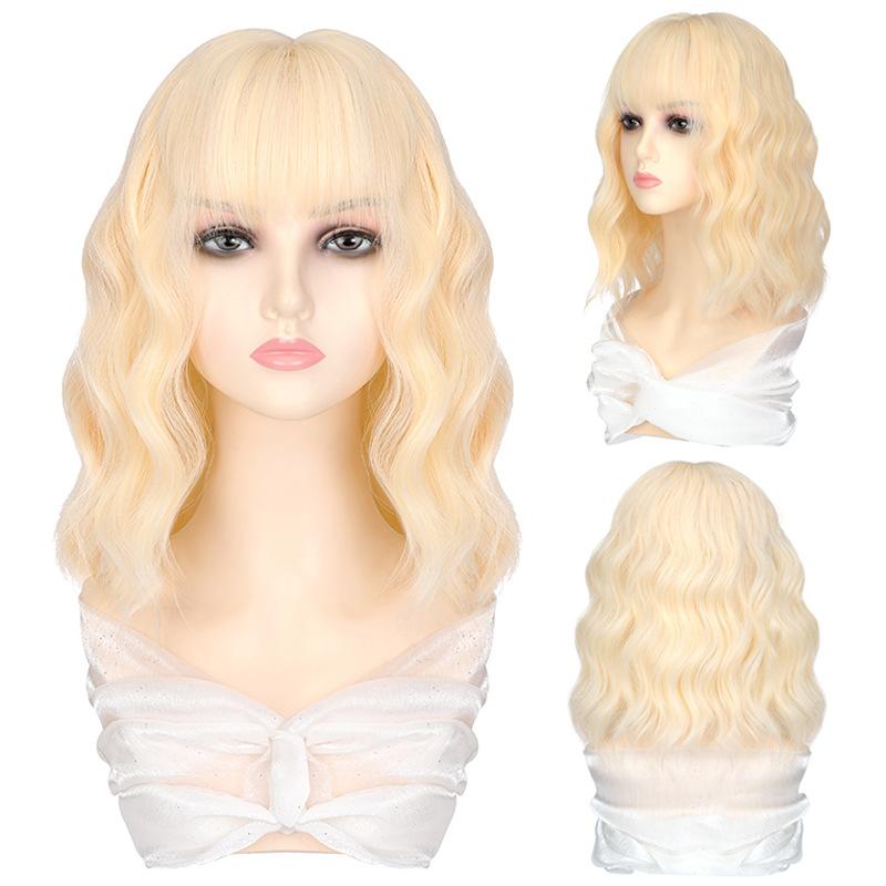 ウィッグ レディース ショート ボブ フルウィッグ 女性用 かつら 普段使い 自然 耐熱 医療用 ファッション ピンク系 紫色 ブルー オレンジ ゴールド