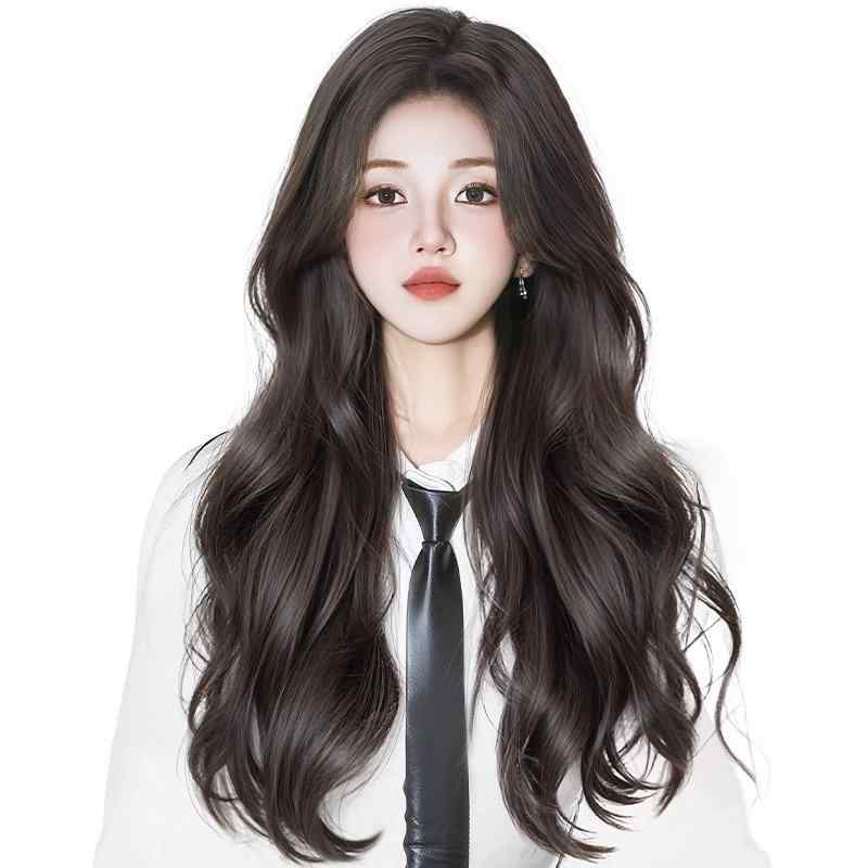 ヘアピース レディース ロング カール 巻き髪 フルウィッグ 女性用 婦人用 自然 普段使い おしゃれ イメチェン 耐熱 高温 ブラウン系 ブラック系