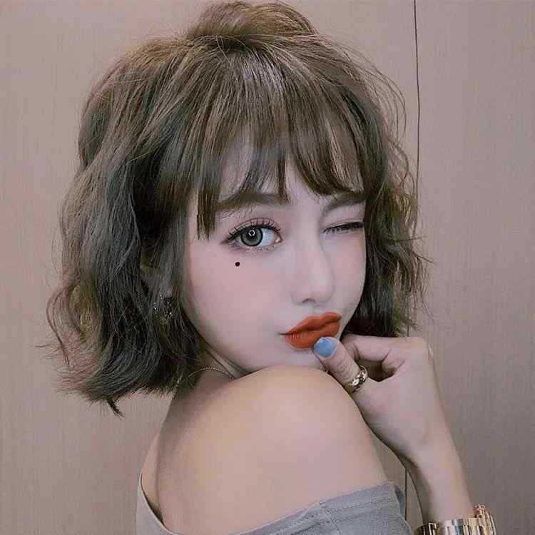 ウィッグ レディース フルウィッグ ショート カール 卵巻き 前髪あり おしゃれ 高温耐熱 自然 ブラック ダークブラウン チョコレート