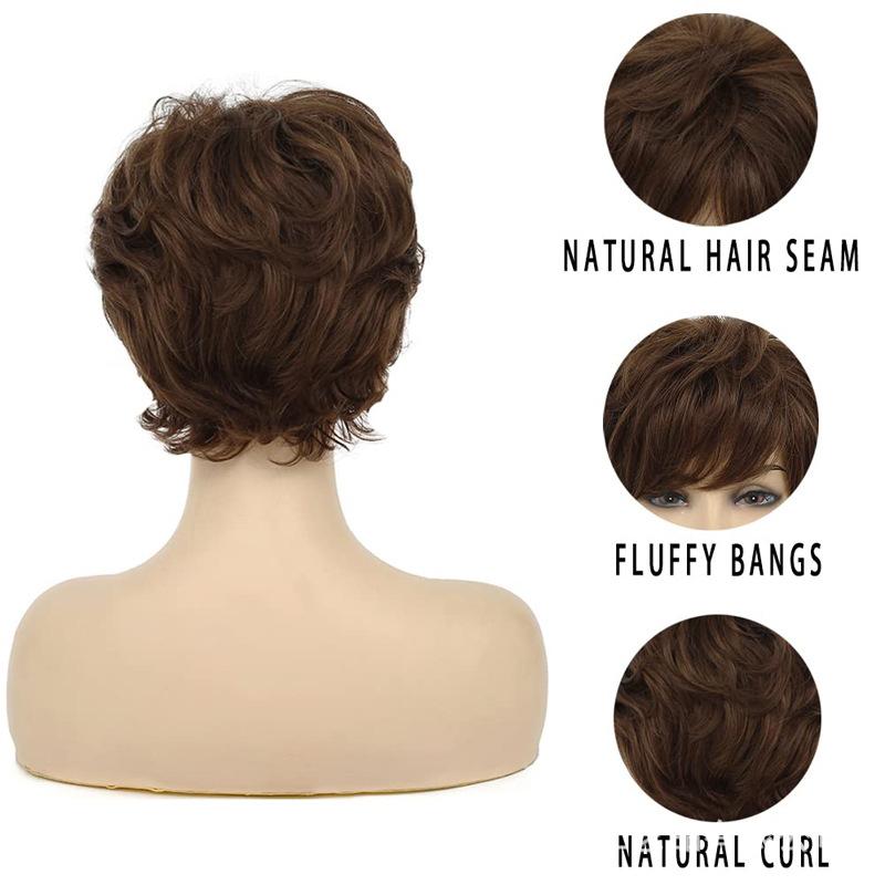 ウィッグ レディース ショート ブラウン 前髪付き ふんわり レイヤーカット ヘアスタイル おしゃれ DM278-4/33