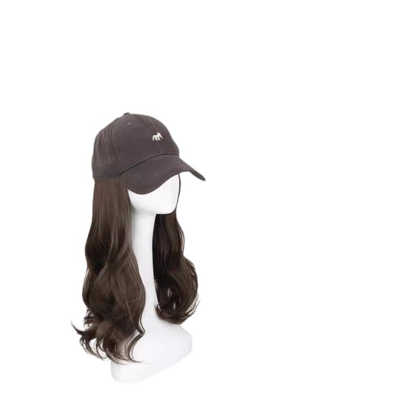 帽子 レディース ファッション ウィッグ付き 野球帽 小顔効果 刺繍 キツネ アジャスター付き おしゃれ ..