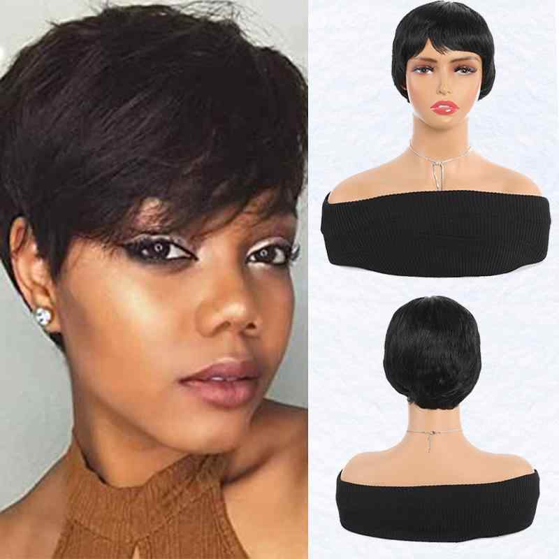 ヘアピース レディース 黒髪 ショート 高温耐熱 アフリカン ブラック ファッション イメチェン ブラッ..