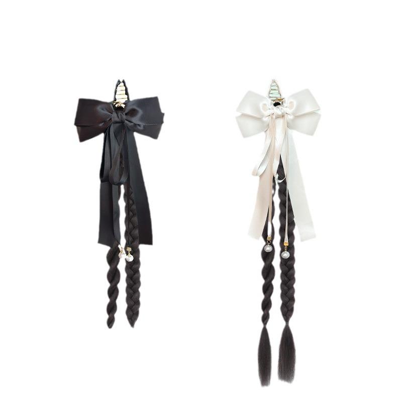 ウィッグ レディース 新中式 ヘアエクステンション ポニーテール 古風 漢服 付け毛 編み込み ツイスト ..