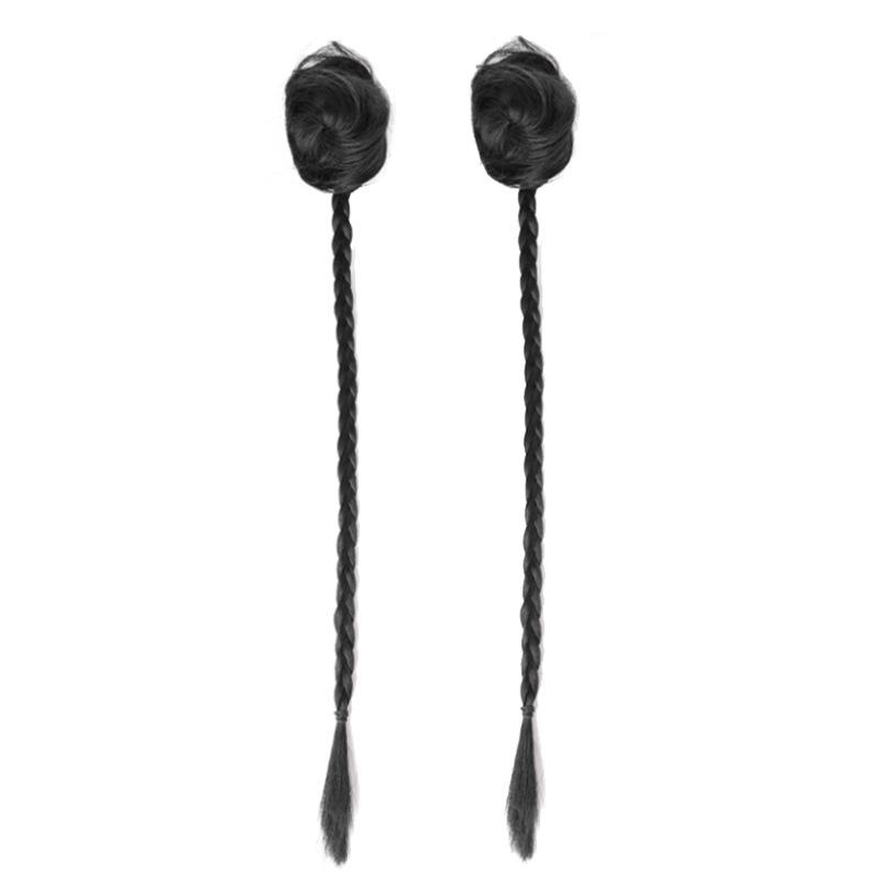 ヘアエクステンション レディース 新しい中国式 かわいい パンダ バンスクリップ ハーフアップ お団子..