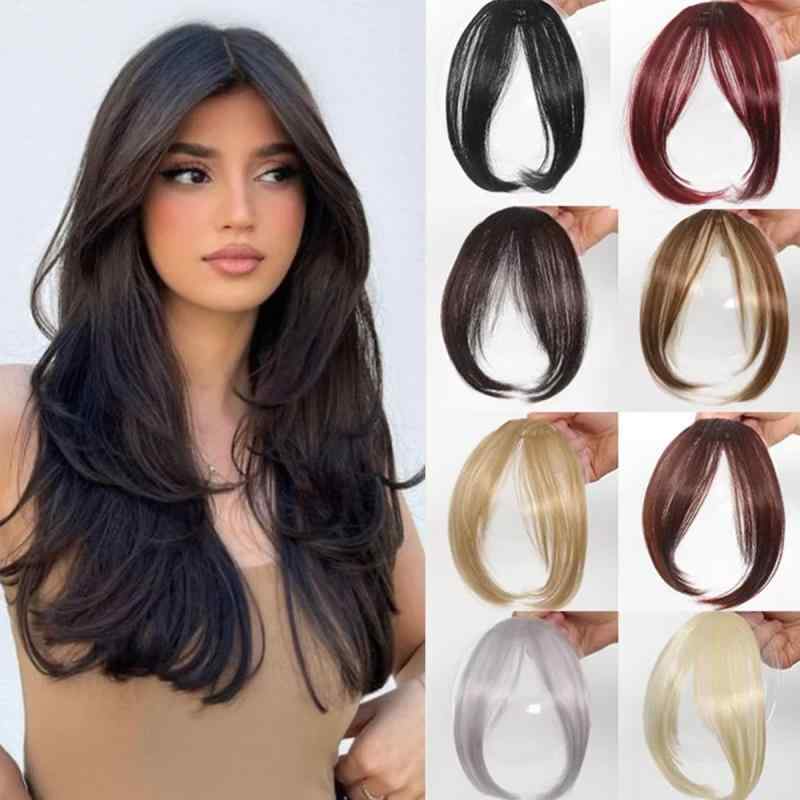 ヘアピース レディース 前髪ウィッグ 女性用 自然 黒 茶 棕色 薄型 軽量 小顔効果 イメチェン 部分ウィッグ