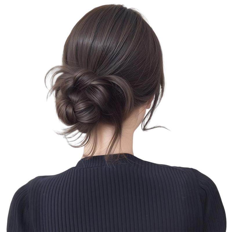 ヘアゴム レディース まとめ髪 お団子ウィッグ シュシュ式 ポイントウィッグ ブラック 黒 ブラウン ダ..