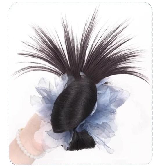 ヘアゴム レディース まとめ髪 お団子ウィッグ ダークブラウン 自然な黒髪 焦げ茶色 冷茶色 ヘアアレン..