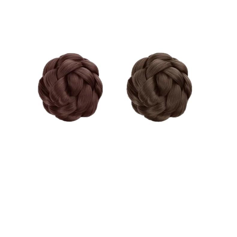 ヘアゴム ウィッグ レディース お団子ウィッグ まとめ髪 装着簡単 ヘアアレンジ 自然 普段使い 棕黒色 ..