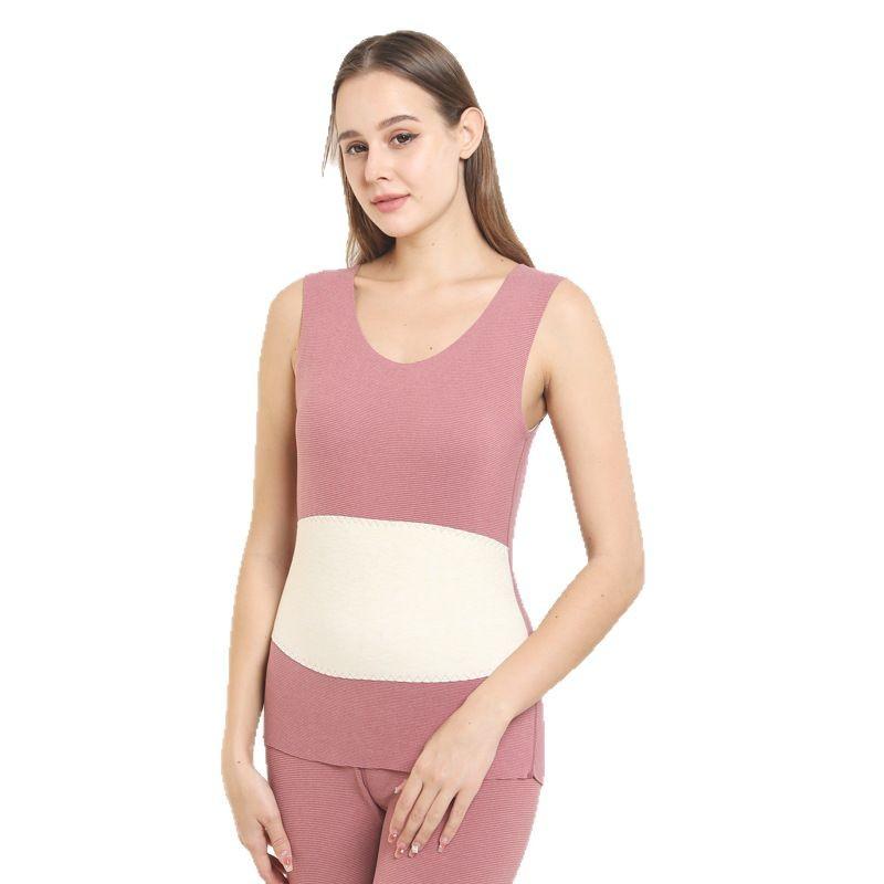 ベスト レディース 暖か肌着 保温インナー 女性用 防寒 腹巻付き あったか 冷え対策 無縫製 伸縮性 ストレッチ 部屋着 秋冬 ポリエステル2