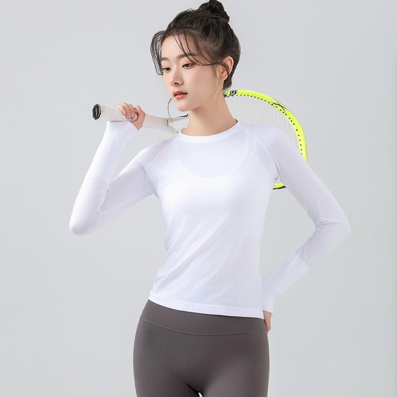 ヨガウェア レディース Tシャツ 秋冬 長袖 ラウンドネック スポーツ トップス インナー 練習着 トレーニングウェア 吸湿速乾 伸縮性 ランニング サイクル 運動着 フィットネス