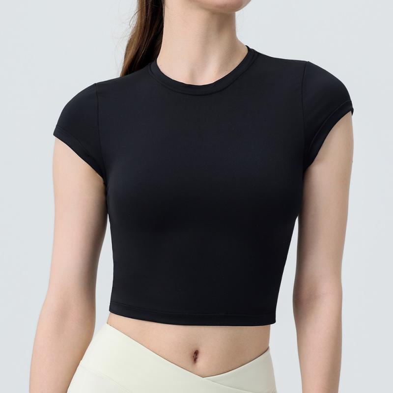 ヨガウェア レディース 半袖 Tシャツ スポーツ トレーニング ピラティス 速乾 伸縮性 ストレッチ 快適 ..