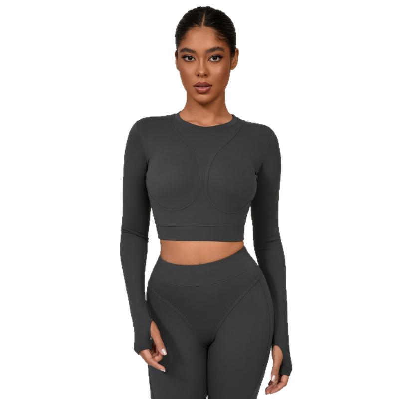 ヨガウェア レディース 秋冬 プルオーバー 長袖 高強度 トレーニングウェア ピラティス ランニング ス..