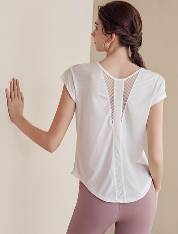 Tシャツ レディース ヨガウェア トップス 半袖 接触冷感 吸湿速乾 スポーツ トレーニング ランニング ウェア 運動着 宽松 春夏 グレーブルー