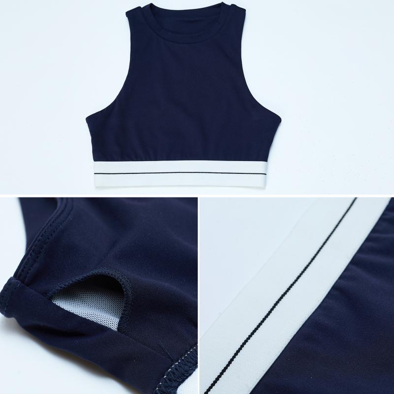 ヨガウェア レディース アウトドア フィットネス スポーツ ランニング ベスト 接触冷感 吸湿速乾 ノースリーブ トップス 高貴ブルー ホワイト