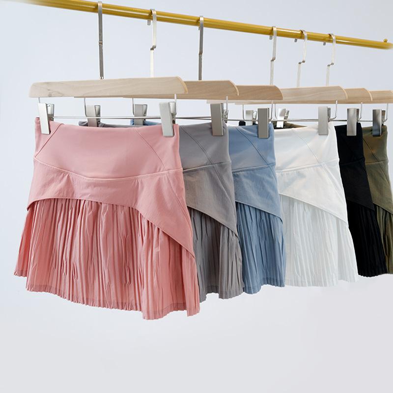 スカート レディース ゴルフ スポーツ ヨガウェア インナーパンツ付き ハイウエスト 美脚 プリーツ 通気性 短パン 春夏 ランニング フィットネス テニス カジュアル 普段使い 運動着 ランスカ