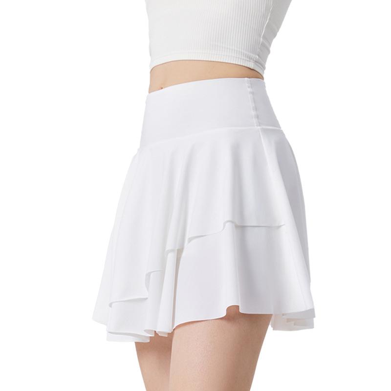 スカート レディース スポーツ 春夏 防紫外線 速乾 軽量 接触冷感 テニス ゴルフ 運動 練習着 普段使い 接触冷感 伸縮性 無地 黒 白 黄色 ピンク系