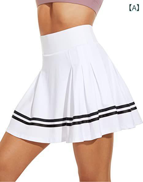 テニスカート レディース 春夏 プリーツ ポケット付き インナーショーツ付き ゴルフ スポーツスカート ..
