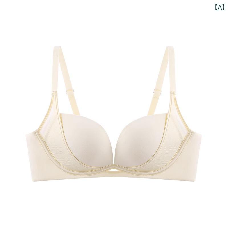 ブラジャー レディース 小胸 3/4カップ 調整型 無痕 ノンワイヤー 脇高 通気性 快適 リフトアップ 垂れ防止 補正ブラ 無地 シンプル ベーシック 女性用