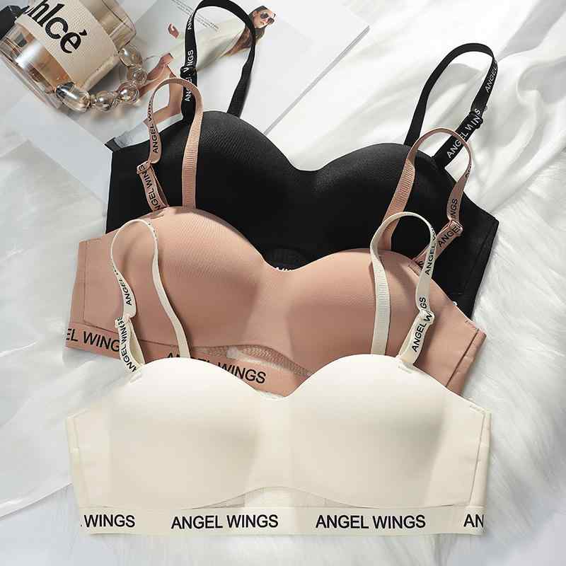 ブラジャー レディース ハーフカップ 薄型 パッドなし ノンワイヤー インナー 接触冷感 通気性 吸汗 ストラップ取り外し可能 背中見せ スタイルアップ 美胸 ホワイト ブラウン ブラック