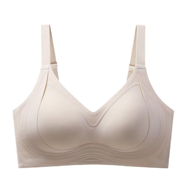 ブラジャー レディース 小胸 3/4カップ 脇高 谷間メイク 無縫製 響きにくい リフトアップ ずれにくい ソフトワイヤー ホック付き ナイトブラ 育乳 通気性