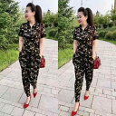 スポーツウェア レディース 7分丈パンツ 上下セット 接触冷感 3Dプリント 迷彩柄 部屋着 リラックス ゆったり M L XL XXL XXXL