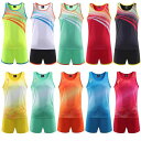 スポーツウェア セットアップ 男女兼用 マラソン ランニング タンクトップ 短パン 学生 陸上競技 速乾 トレーニングウェア ストライプ 迷彩 ポリエステル イ...