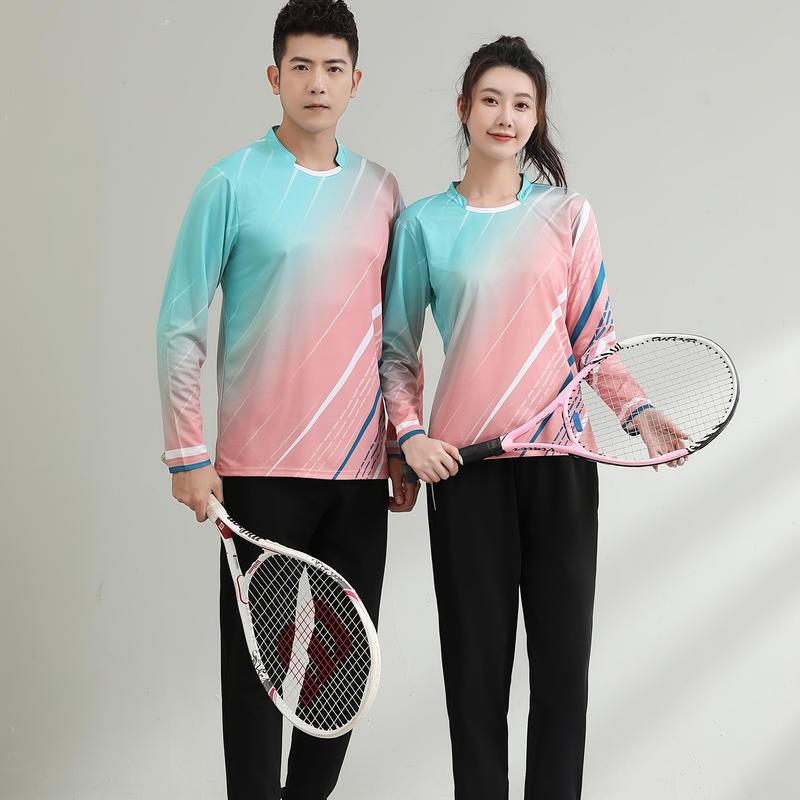 スポーツウェア 長袖 メンズ レディース テニスウェア 上下セット 秋冬 迷彩 ポリエステル 卓球 バドミントン バレーボール トレーニングウェア 男性用 女性...