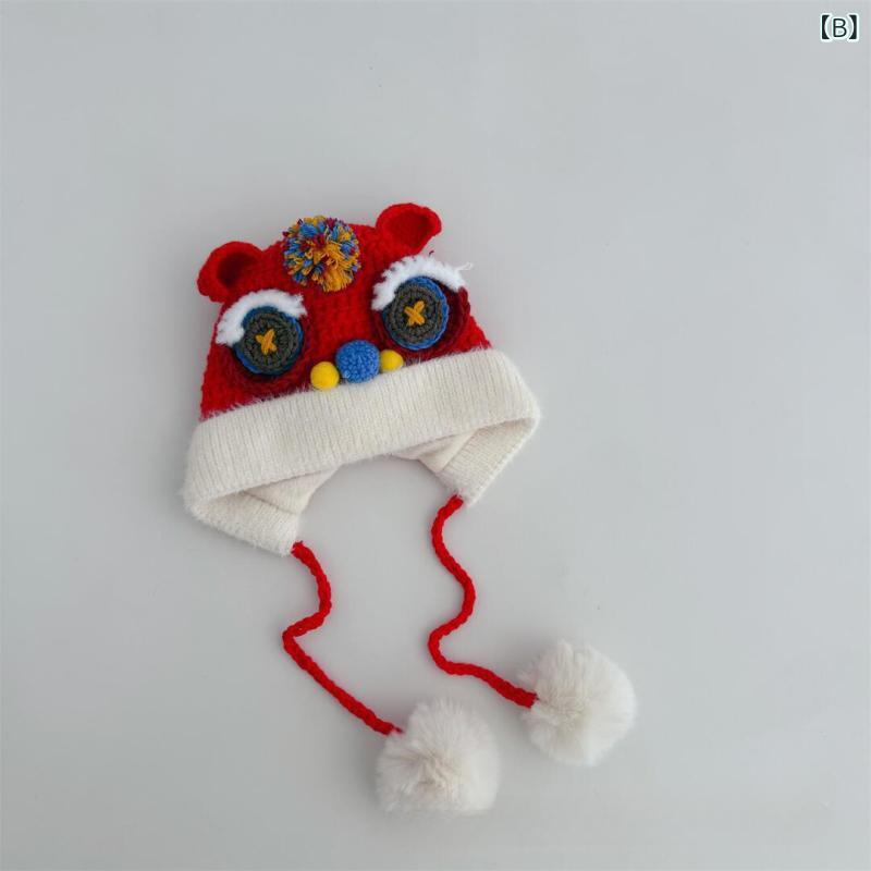帽子 キッズ 秋冬 赤 防寒 ベビー 男の子 虎 かわいい 暖かい イヤーマフ 小物 4歳 5歳 6歳2
