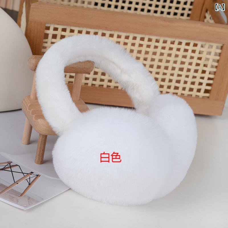 イヤーマフ レディース かわいい 耳あて 防寒 折りたたみ式 耳カバー ウォーマー 春秋冬 女性用 男性用 ふわふわ もこもこ 無地 ベージュ系 ブラック系