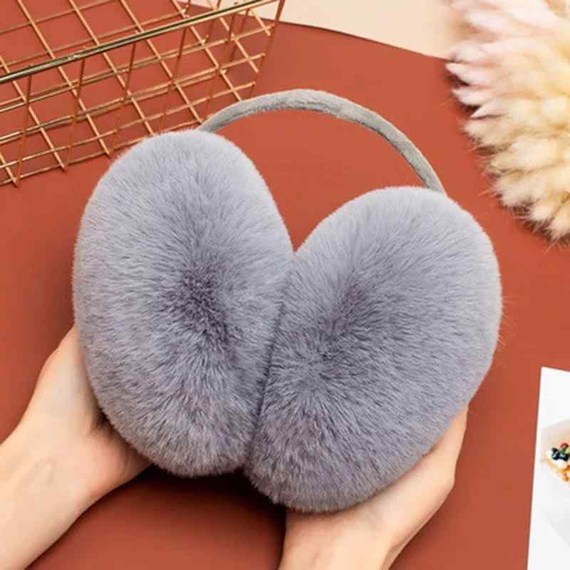 イヤーマフ レディース かわいい 耳あて 防寒 韓国 フェイクファー 無地 後ろ装着 キッズ 学生 ブラック グレー ピンク系 秋冬 外出2